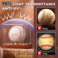 Single ball clear box holder, ideal for preserving autographs