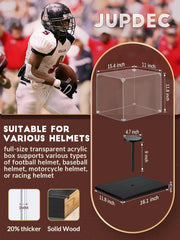 Simple no-tool quick setup for JupDec football helmet display box, completed in under 60 seconds