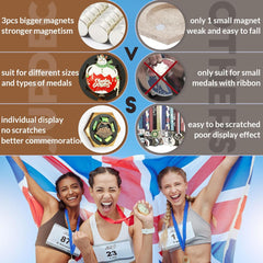 Wall-mounted honeycomb medal display holder by JupDec made of solid wood and iron