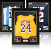 3 set jersey display shadow boxes with crystal clear acrylic front and black wood frame