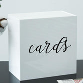 Elegant white acrylic wedding card box with slot, perfect for reception table gift cards.