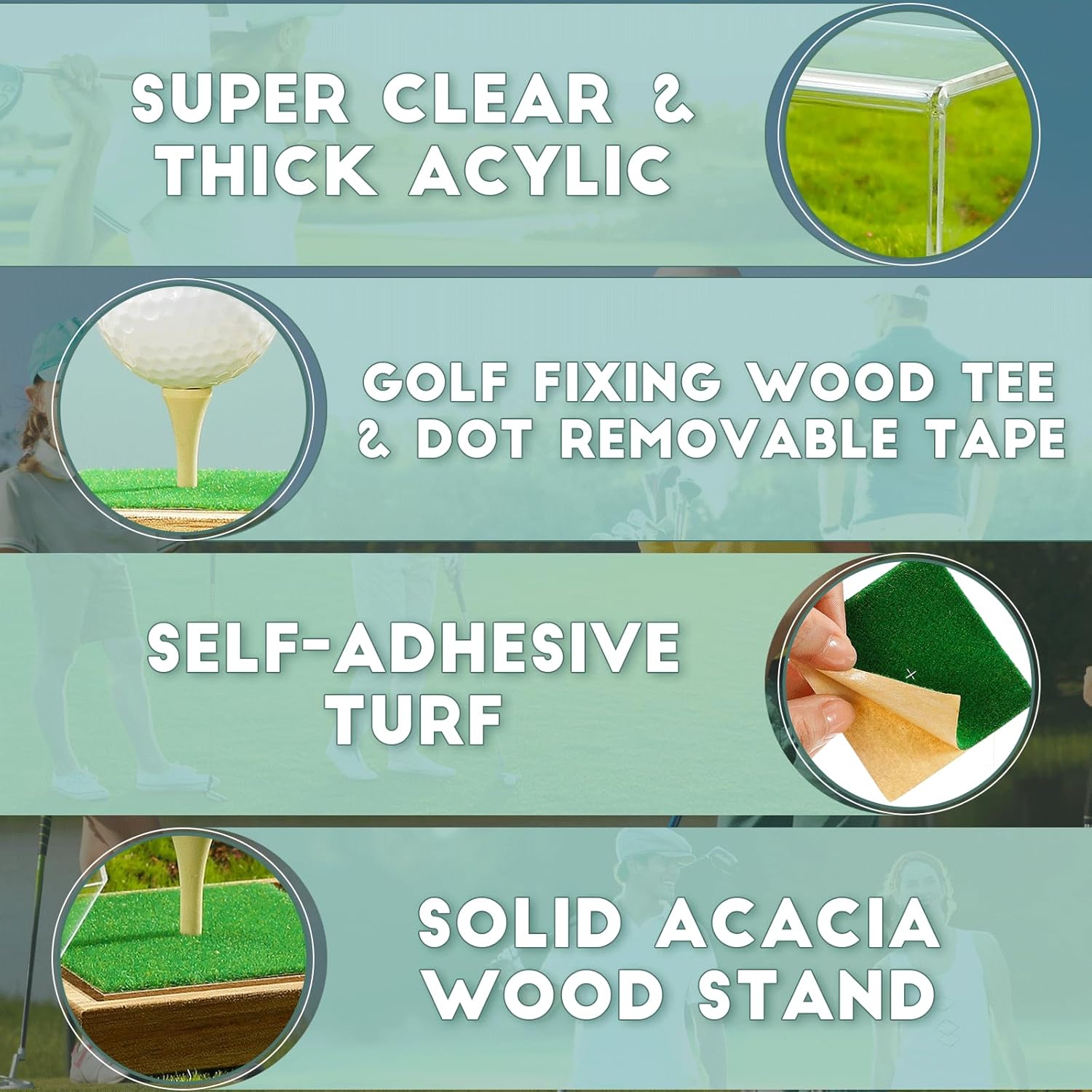 Acrylic golf ball holder with UV protection to prevent fading and yellowing