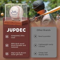Shadow box style baseball case for collectors and signed memorabilia
