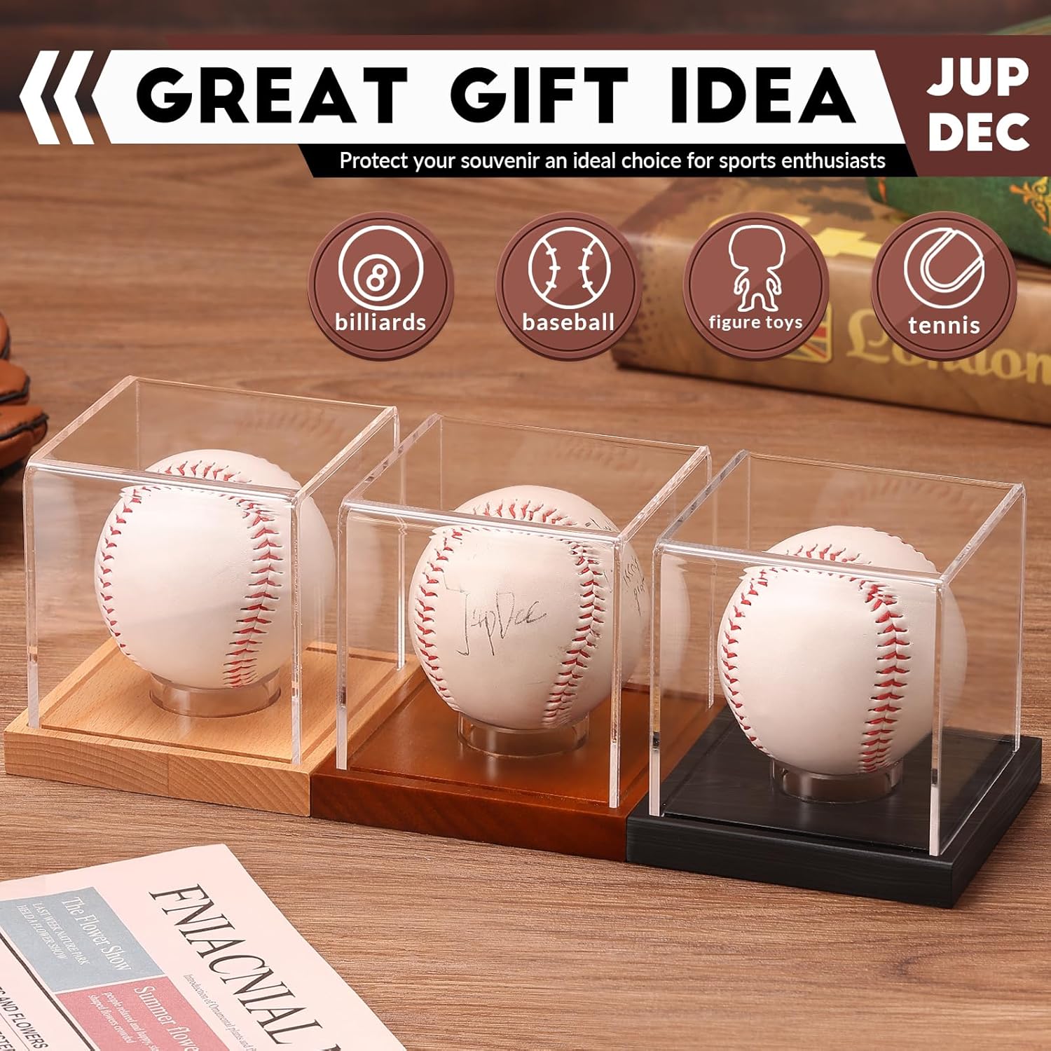 Gift-ready JupDec baseball case with premium packaging, great for collectors
